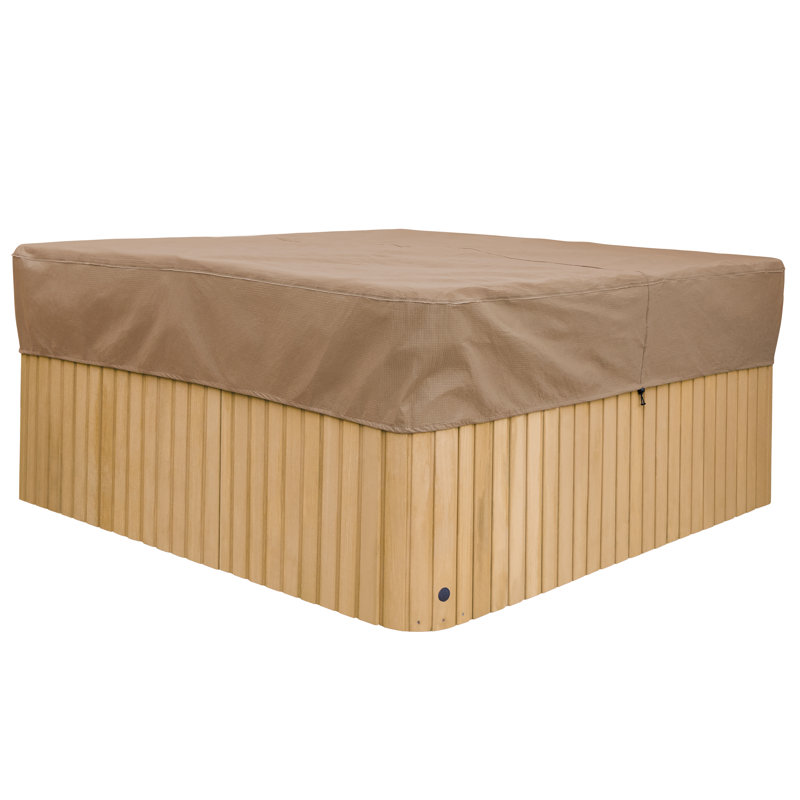 Duck Covers Square Hot Tub Cover in Brown, 14" H x 94" W x 94" D