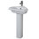 Lavabo de salle de bain piédestal en porcelaine vitrifiée 17,3 / 4 po avec trop-plein Resort