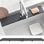 Fast Drying Diatomite Stone Faucet Mat For Kitchen Sink, 20X4 Inch Water Absorbent Sink Tray With Anti-Slip Feet, Splash Guard Protector For Bathroom Countertop