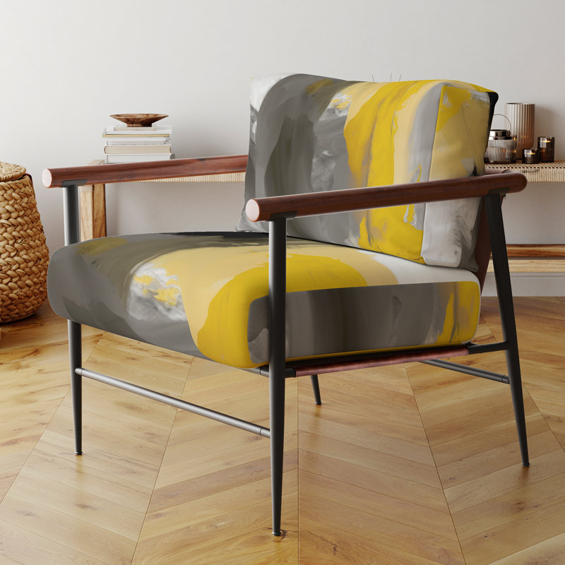 Fauteuil d'appoint rembourré abstrait Vivid II, Noir