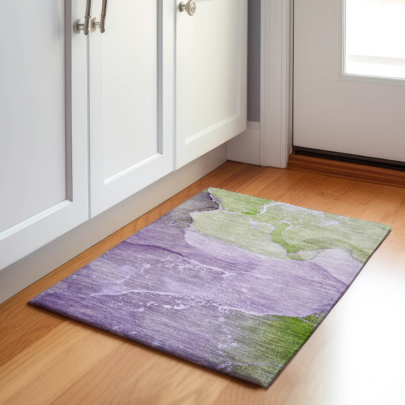 Tapis rond lavable à la machine de qualité supérieure 8 pi x 8 pi Cerrito AMF517, Rectangle 1 pi 8 po x 2 pi 6 po
