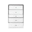 Commode haute à 5 tiroirs, 119 cm (47 po), contraste brun et blanc