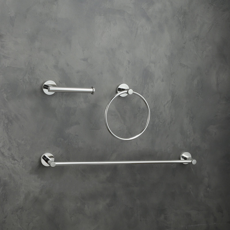 Alma 3 - Piece Bathroom Hardware Set, Chrome