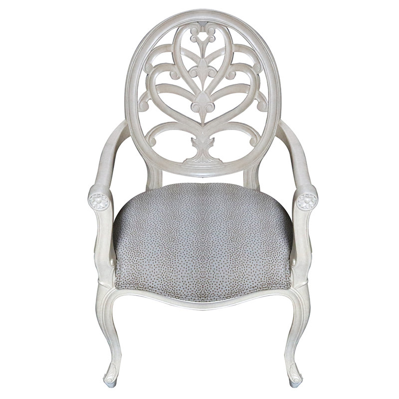 Fauteuil Louis Louis, Velours bois blanc / coton / polyester