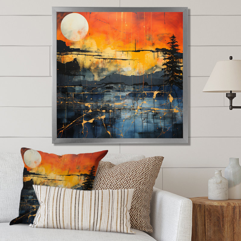 " Dramatic Lightning Nights I ", 24" H x 24" W x 1" D, Silver Picture Framed