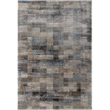 Rectangle Brod Machine Woven Polypropylene/Polyester Area Rug in Brown