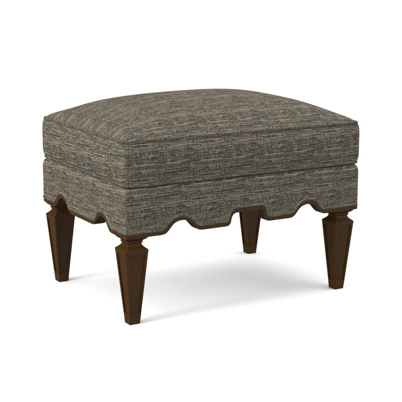Palm Ottoman, American Walnut, Sunny Linen