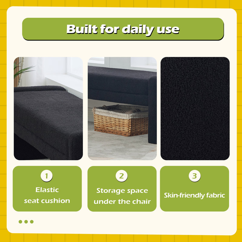 Storage Bench, Black, Black