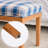 Upholstered Bench For End Of Bed, 53 Inch Long Entryway Bench, Modern Dining Bench With Wooden Legs, Blue Plaid Linen