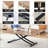 0.8-Inch Wood Grain Sticker Desktop Lifting Table - Modern Minimalist Aesthetic Black Metal Legs Adjustable 18.3 To 29 Inches Dressing, Coffee, Dining, Office Use Foldable And Space Efficient &