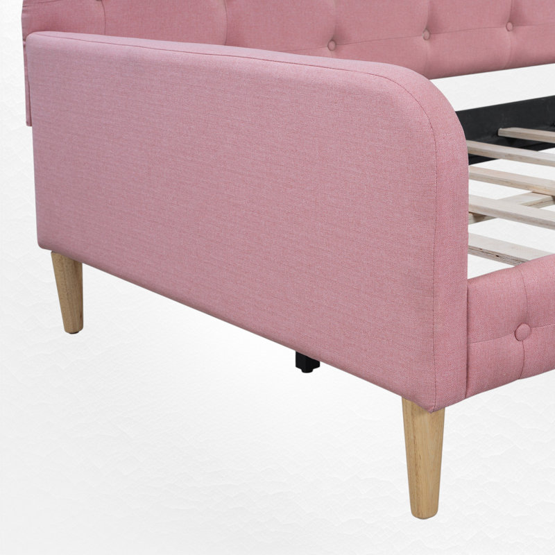 Lit de jour tapissier, Lit simple, Rose