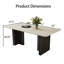 Table de salle à manger 63 po rectangulaire pour 6 personnes, table de cuisine en travertin fritté clair avec pieds en acier robuste, mobilier de salle à manger de style campagne moderne