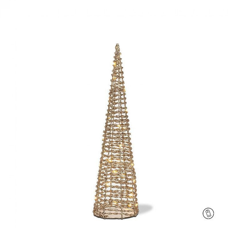 Statue ruban à cône avec 30 lumières DEL, H 24 po x l 6,5 po x P 6,5 po