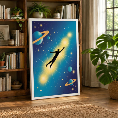 Ascending Through Stars Modern - Wrapped Canvas