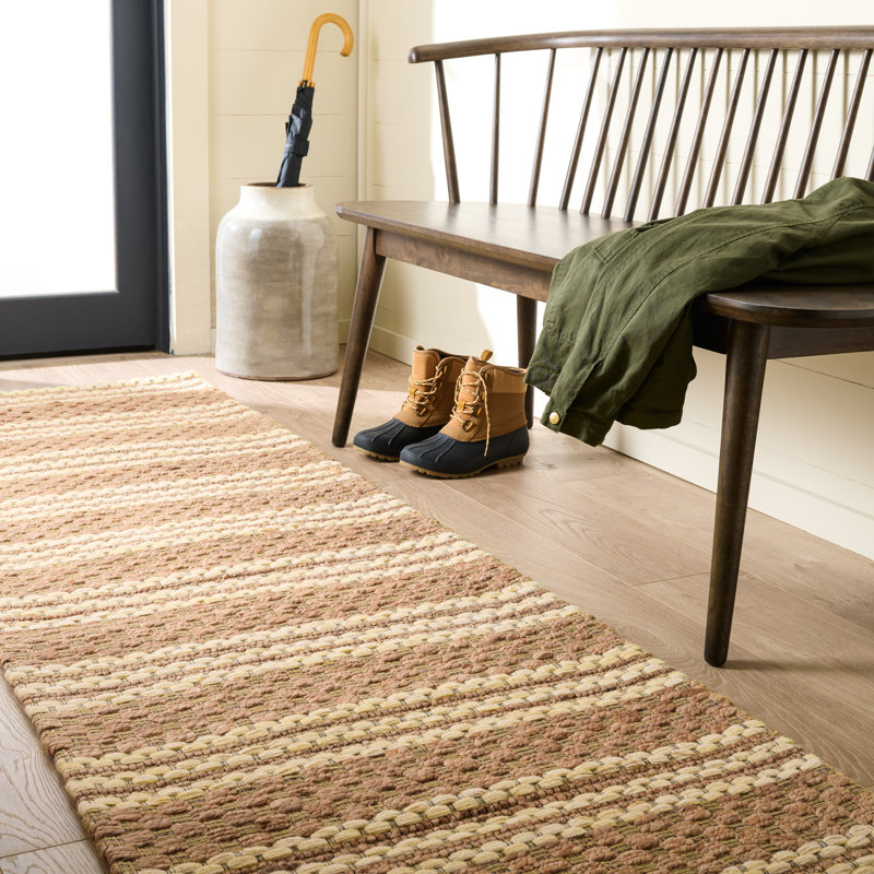 Martha Stewart 9528 Hand Tufted 40% Jute; 40% Wool; 20% Cotton Striped Rug, Runner 2'3" x 8'