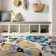 Modern Floral Cream/Yellow/Blue Performance Area Rug