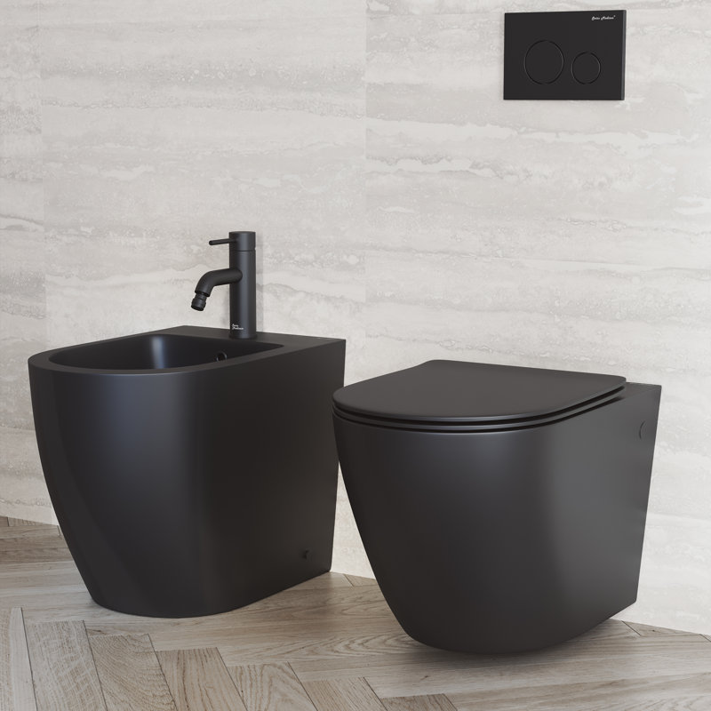 Cuvette de toilette murale St. Tropez seulement, Noir mat