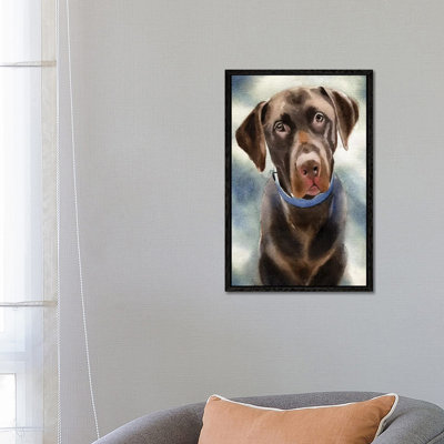 Chocolate Lab Portrait by Rachel Parker - Painting on Canvas