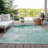Machine Washable Indoor/Outdoor Xhevrie Aqua Rug-948778905