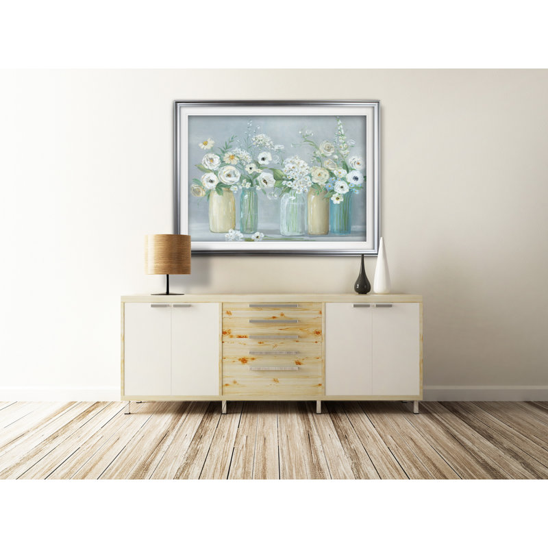 « Blooming Meadow Beauties » - reproduction, Impression encadrée, H 20 po x l 24 po, Argent