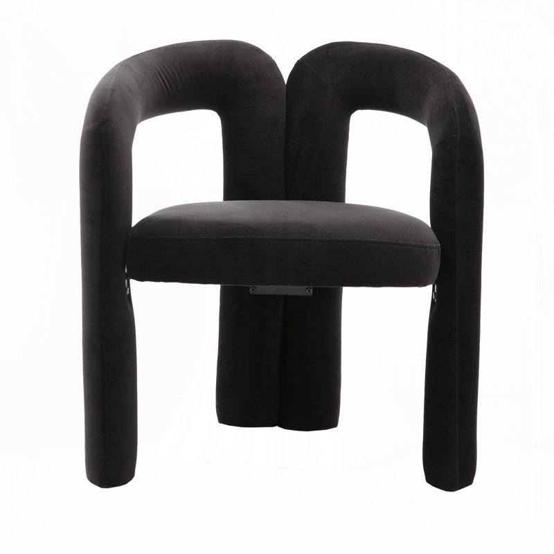 Fauteuil de cuisine en velours rembourré, Noir