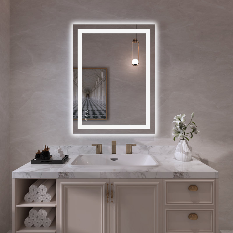 Dokes Frameless LED Vanity Wall Mirror Passed ETL, 32" x 24"
