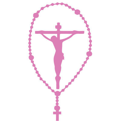 Décalcomanie murale crucifix rosary