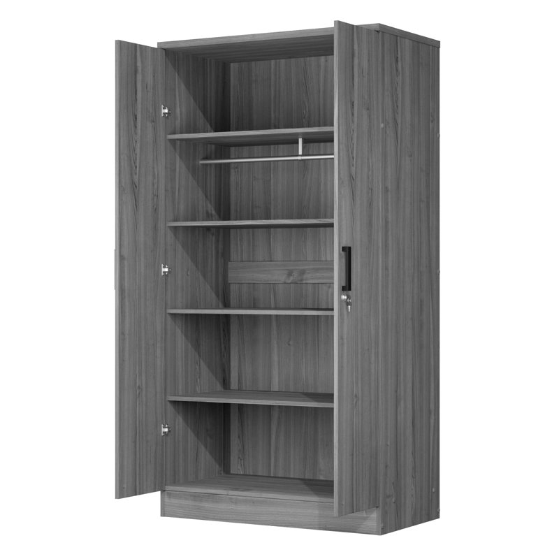 Armoire en bois manufacturé Schriver Harmony, gris