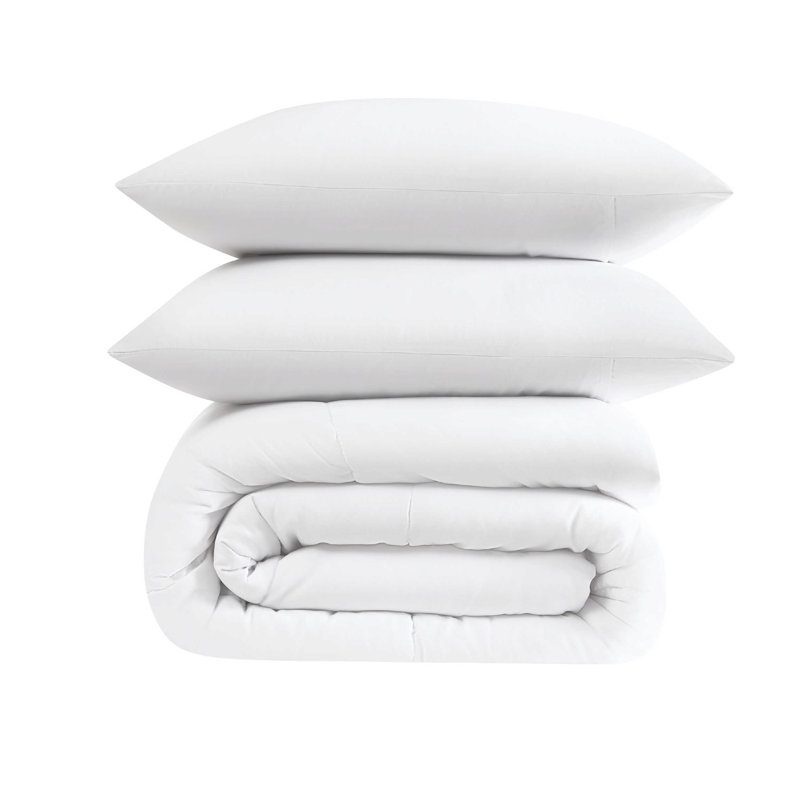 Ensemble d'édredon recyclé durable vraiment solide, Édredon pour grand lit + 2 taies décoratives sta, Bleu