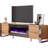 Bhhatu 70" TV Stand with Electric Fireplace Included, Rustic Oak-98876981-99357220