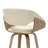  26" Modern Swivel Counter Height Bar Stool with Faux Leather Upholstery, Bentwood Frame & Arms, Antique Copper Footrest, Ivory – Mia by Pipp & Liv (Single)-496488845