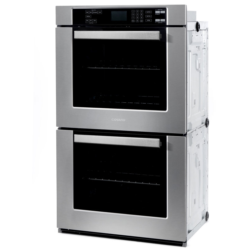 Cosmo 30 in. Haven Collection Double Electric Wall Oven, True Convection, Blue Porcelain, Self Cleaning in Stainless Steel