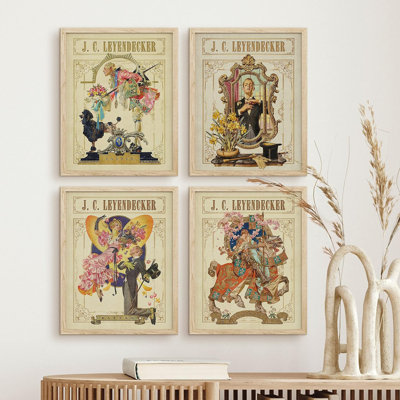 " Leyendecker Still Life Portraits Classic Historic " 4 - Pieces