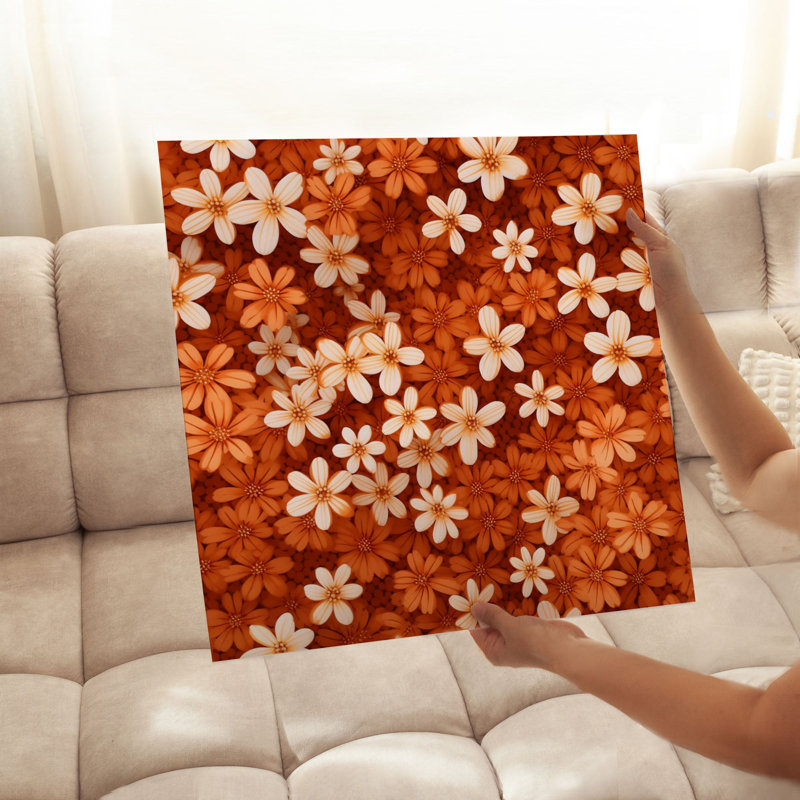 Impression florale d'automne sans cadre, H 12 po x l 12 po
