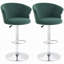 Ensemble de 2 tabourets réglables, tabouret de cuisine rembourré en velours