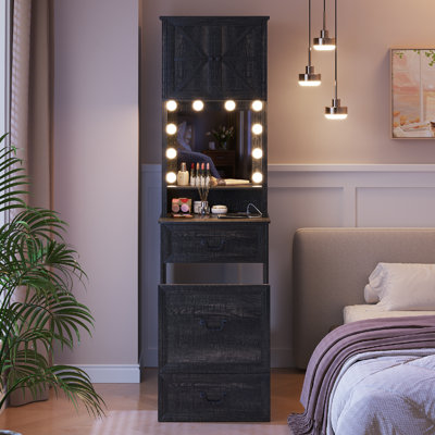 Small Makeup Vanity Set with LED Lights