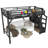 Black Natural MDF & Metal Twin XL Loft Bed with Storage Stairs & USB-1651379737-1651379741