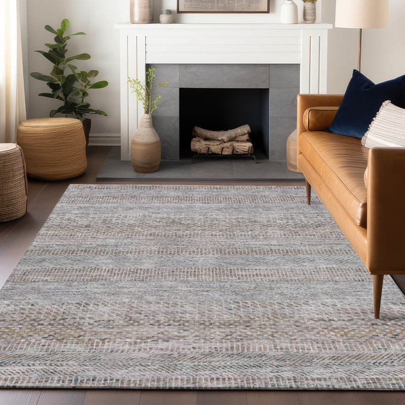 Tapis ivoire lavable intérieur / extérieur Viviennea - LOOMlan, 9 pi x 12 pi