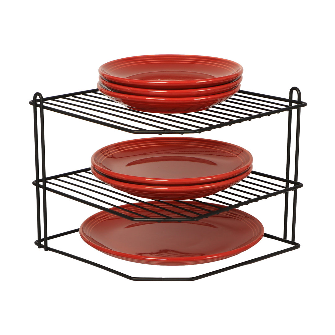 Buckingham 3 Tier Corner Plate Rack Kitchen Cupboard Storage Organiser 28 Cm