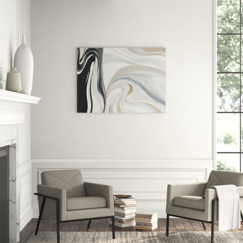 White Wave Print by Sara Brown, 36" H x 49" W x 1.5" D, Outdoor