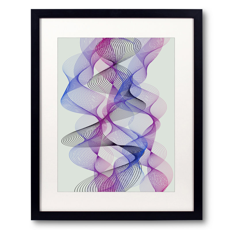 Winding Shapes par Angel Estevez - impression, Papier avec cadre noir, 24" H x 30" W