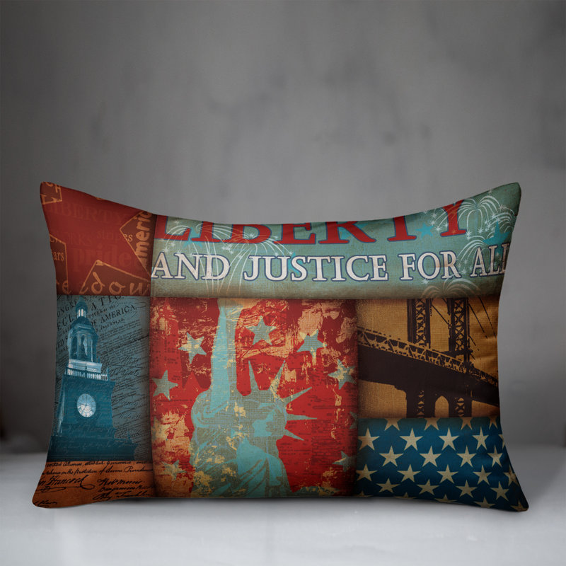 Housse de coussin rectangulaire et insert Liberty and Justice for All