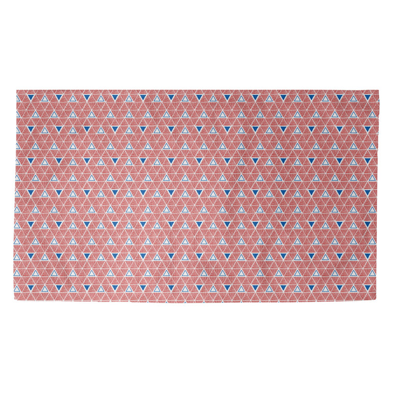 Tapis rouge/bleu light fait main, Rectangle 5 pi x 7 pi