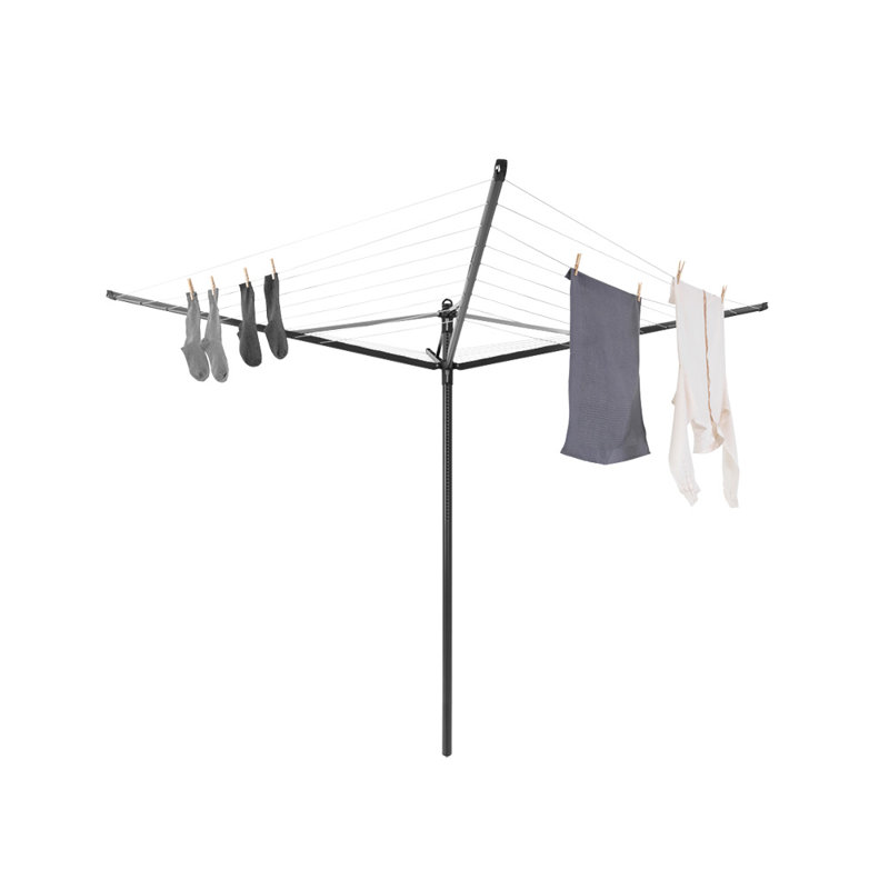Brabantia 50 Metre Liftomatic Rotary Clothes Line with Ground Spike, Anthracite