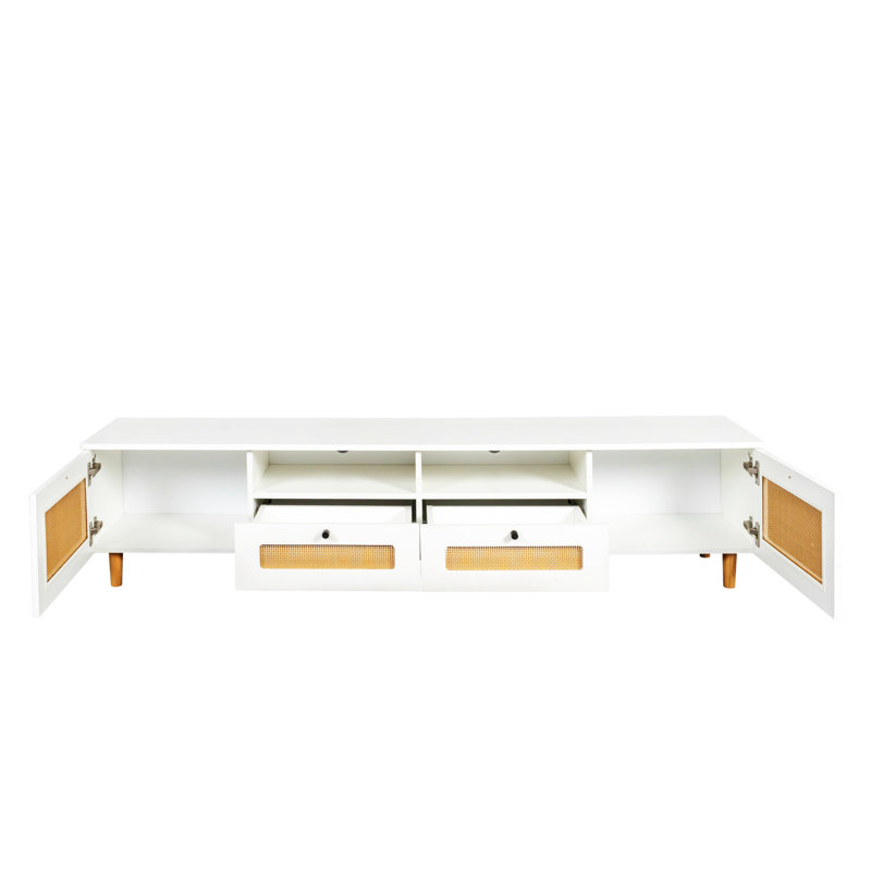 Meuble télé, meuble télé, meuble multimédia Cooksville, Blanc / brun