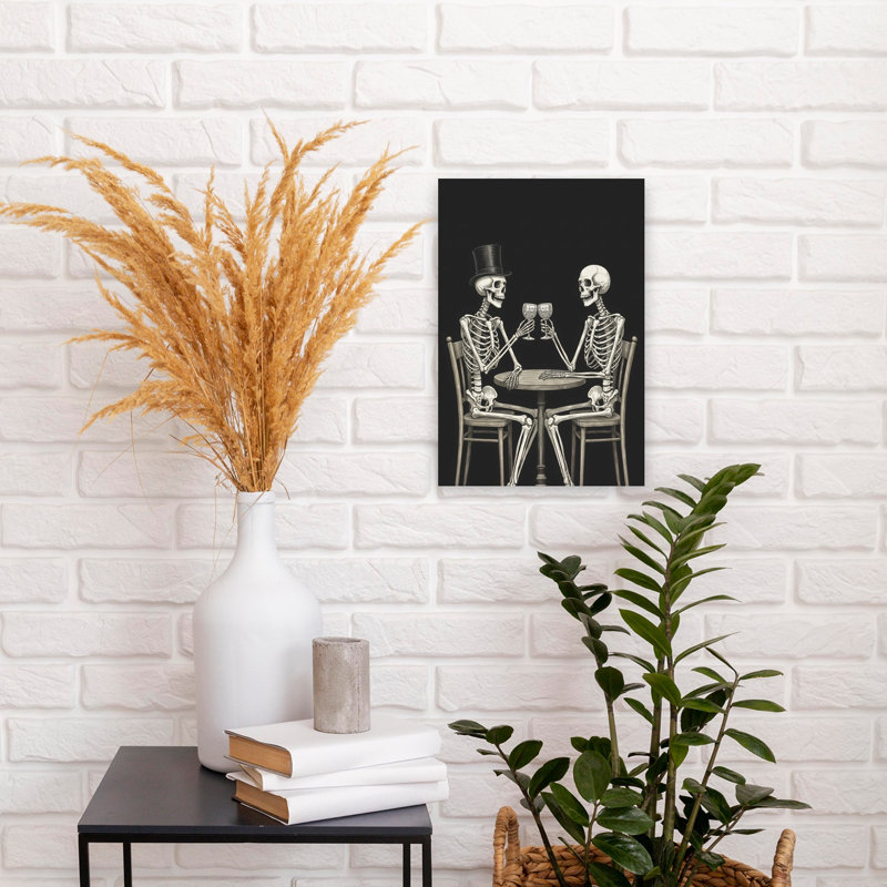 Art mural gothique élégant Skeletons, H 18 po x l 12 po