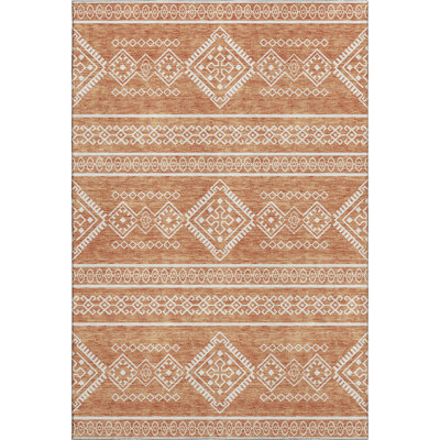 Premium Machine Washable Prisco Copper Rug
