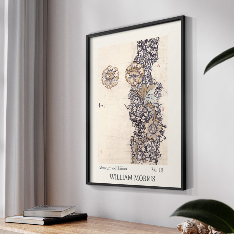 William Morris, reproduction encadrée, Noir, H 14 po x l 11 po