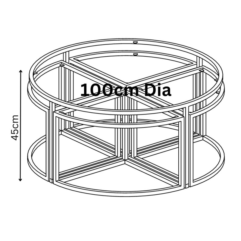 Auob Extendable Glass Solid Coffee Table