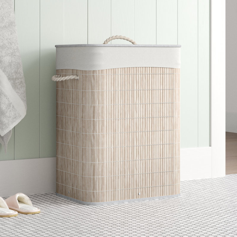 Bamboo Laundry Hamper, Ivory